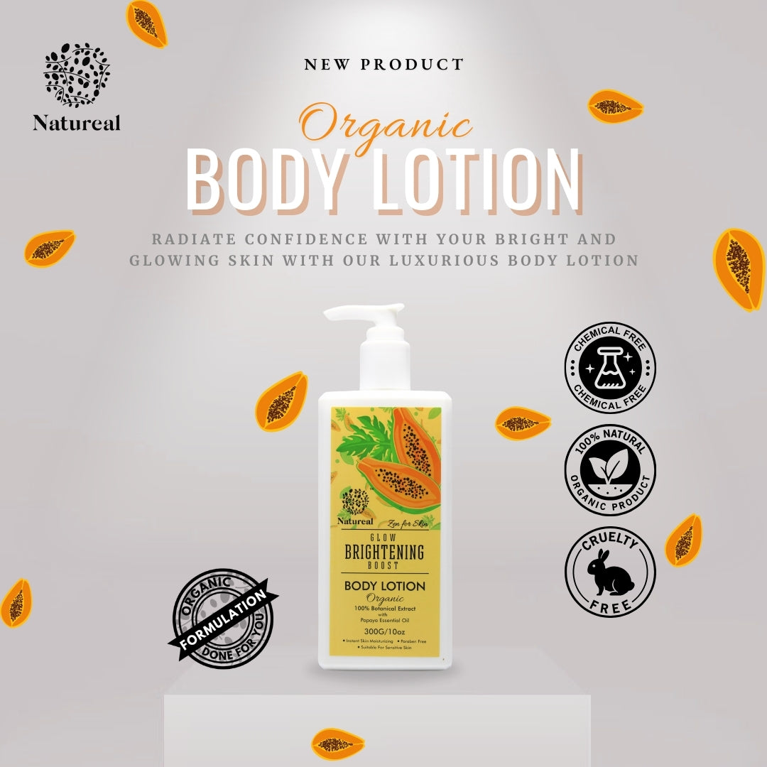 Natureal Organic Papaya Brightening Glow Body Lotion 300G - Image 2