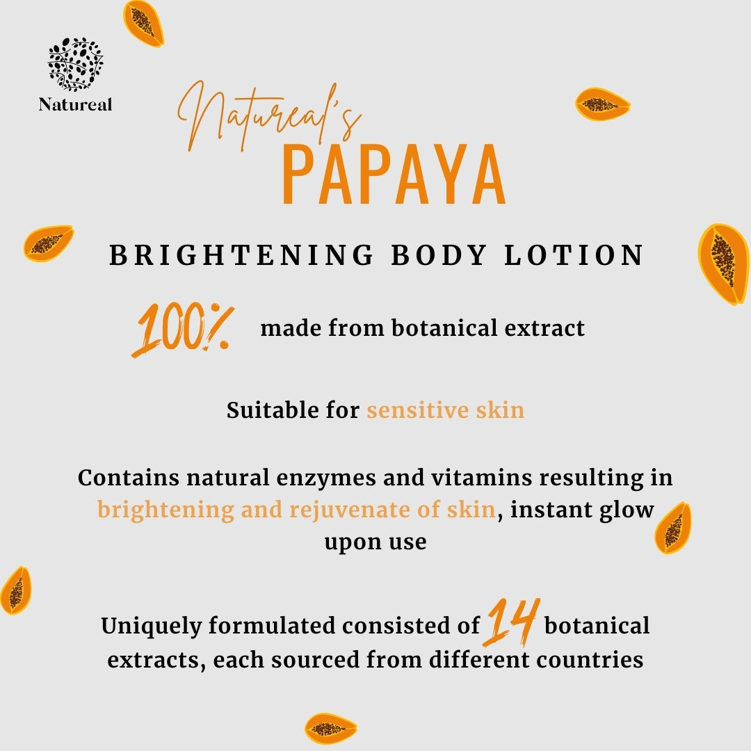 Natureal Organic Papaya Brightening Glow Body Lotion 300G - Image 3