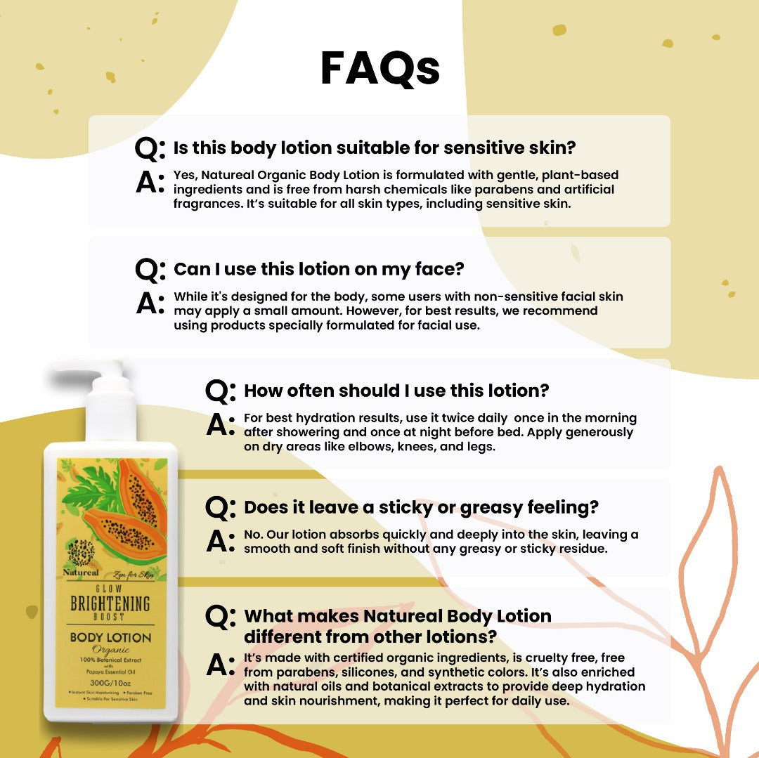 Natureal Organic Papaya Brightening Glow Body Lotion 300G - Image 7